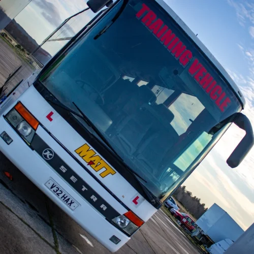 Front view of the MATT training bus
